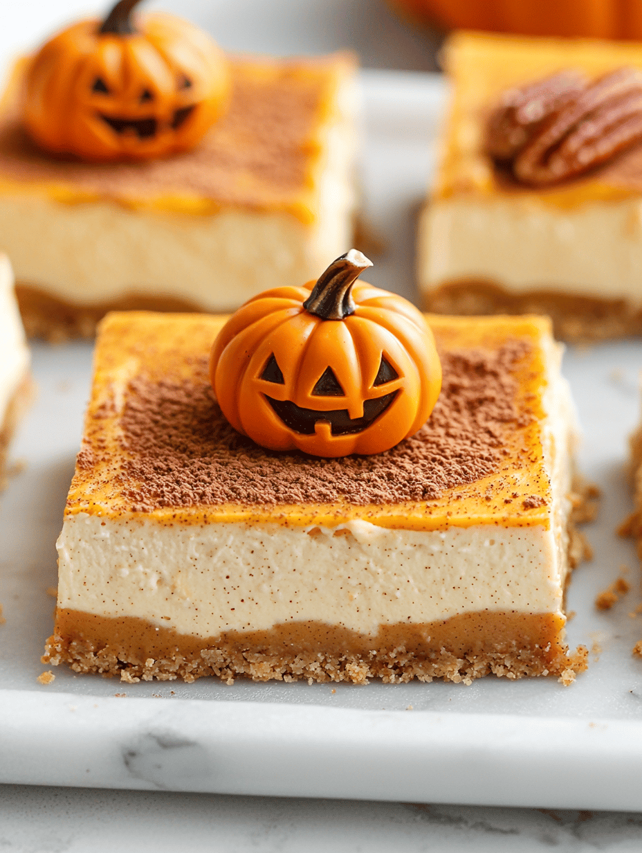 Spooky Delicious: Halloween Pumpkin Cheesecake Bars