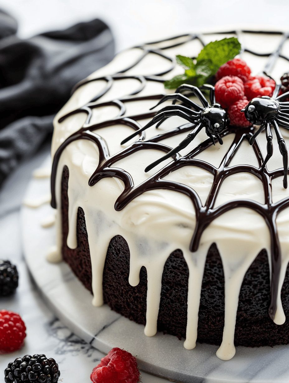 Spooky Sophistication: The Haunted Spider Web Cake